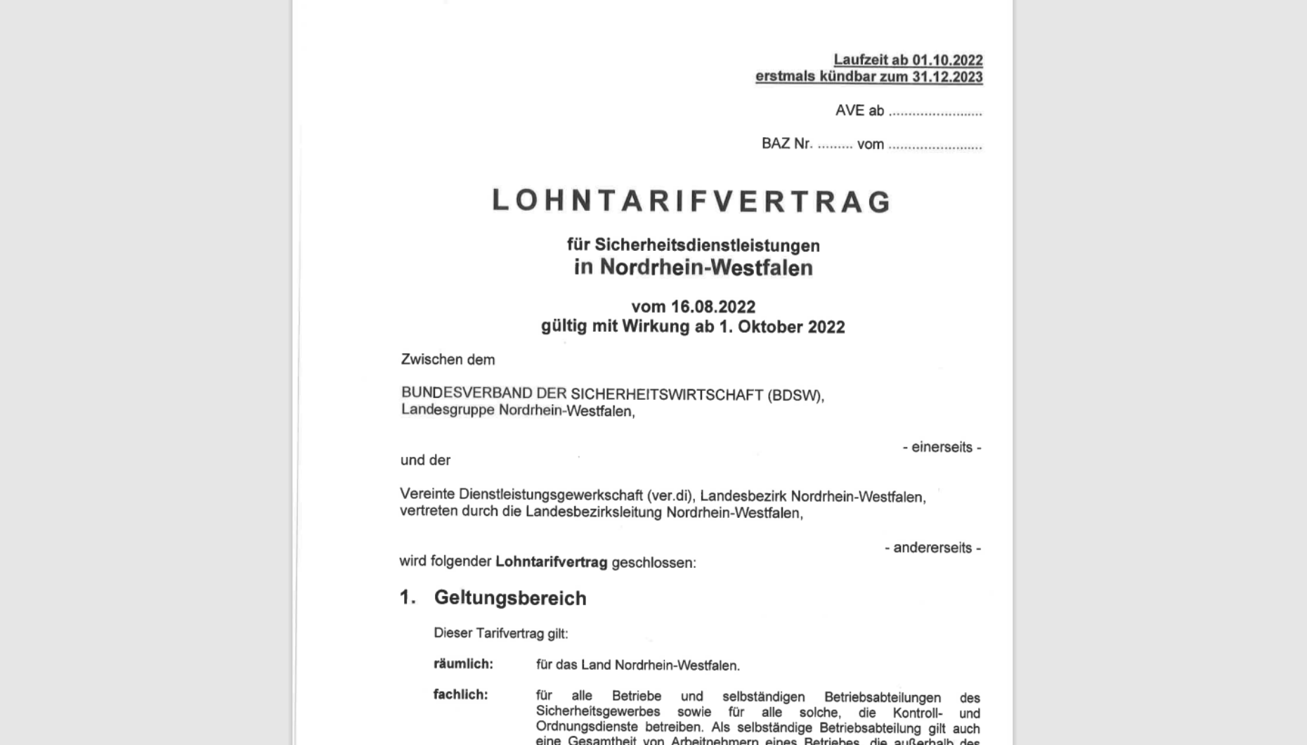 Tarifverträge online wasinrw